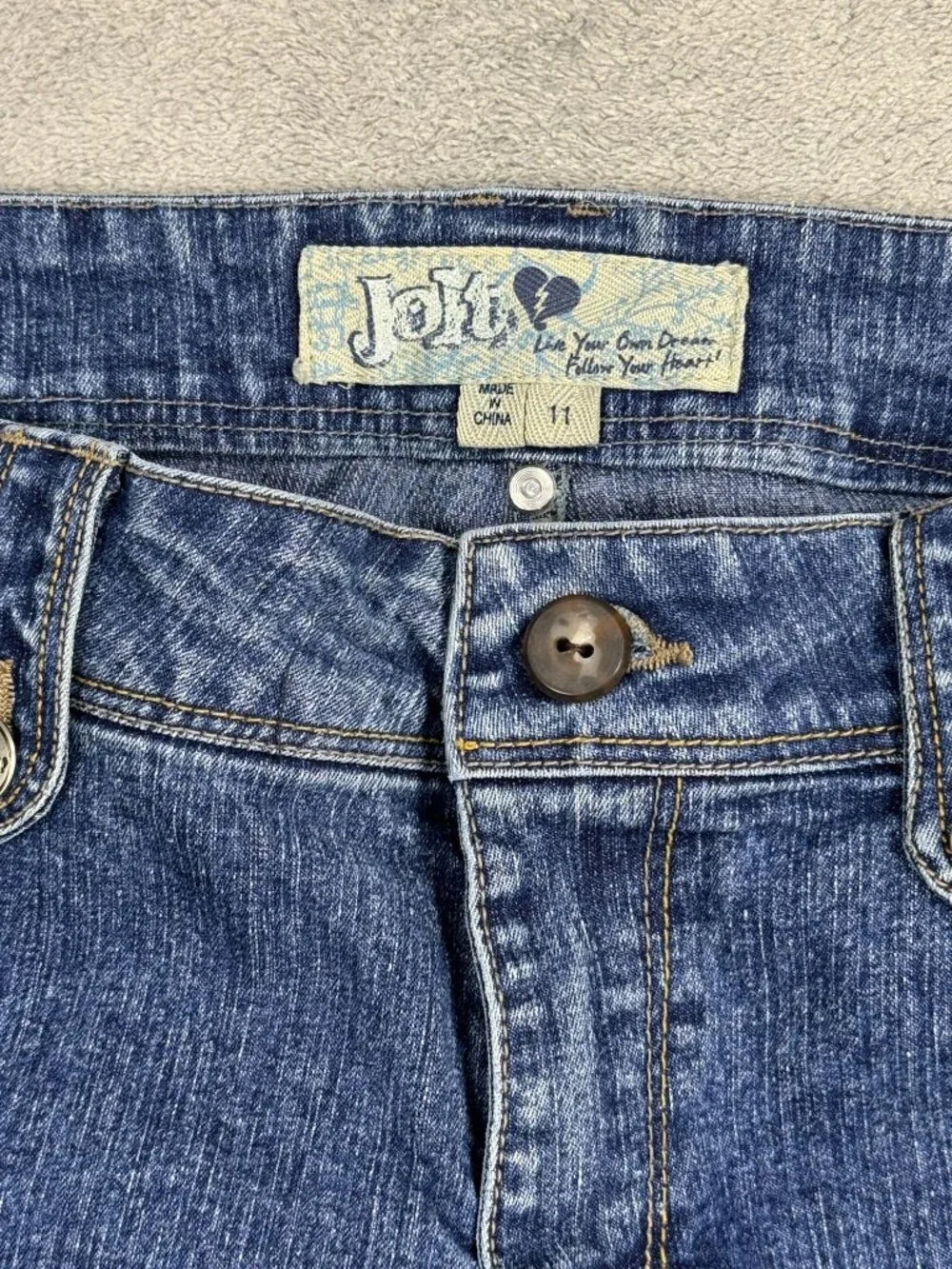 Vintage Y2K Jolt Low Rise Bootcut Jeans Womens 11 Embellished Rhinestones Grunge